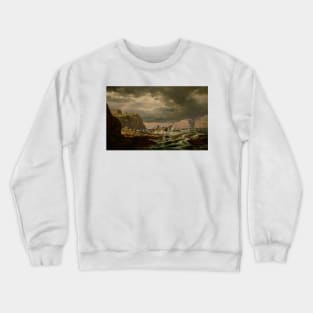 Shipwreck on the Coast of Norway by Johan Christian Dahl Crewneck Sweatshirt